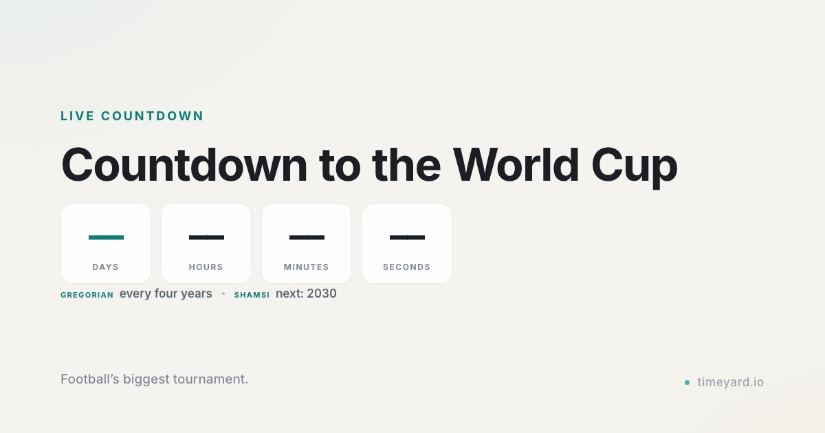 World Cup Countdown — How Many Days Until the FIFA World Cup